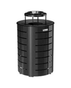 Suncast Commercial Metal Trash Can With Lid, 35-Gallon, Black