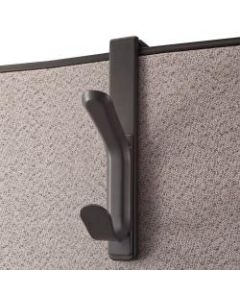 Office Depot Brand Cubicle Coat Hook, 1 3/10inH x 4 7/10inW x 7 7/8inD, Charcoal