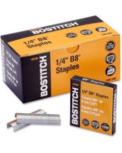 Bostitch PowerCrown Premium Staples - 210 Per Strip - 1/4in Leg - 1/2in Crown - Chisel Point - Silver - High Carbon Steel - 2.5in Height x 0.5in Width0.3in Length - 10000 / Box