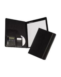 Samsill Professional Letter Pad Folio - 8 1/2in x 11in - 2 Internal Pocket(s) - Vinyl - Black - 1 Each