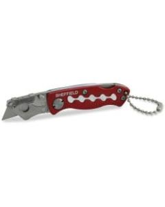 Sheffield Great NeckMini Lockback Utility Knife - Lightweight, Heavy Duty, Durable, Foldable, Lockable - Aluminum, Steel - Red - 6.3in Length - 1 Each