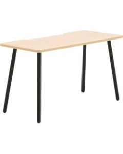 Allermuir Arc 54inW Mid-Century Modern Desk, Oak/Black