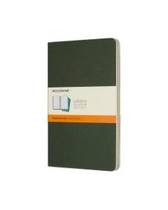 Moleskine Cahier Journals, 5in x 8-1/4in, Faint Ruled, 80 Pages (40 Sheets), Myrtle Green, Pack Of 3 Journals