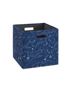 Linon Emmet Storage Bins, 13inH x 13inW x 13inD, Dinosaur, Set Of 2 Bins