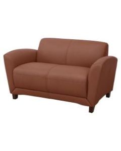 Lorell Accession Bonded Leather Reception Loveseat, British Tan