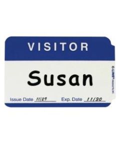 C-Line Visitor Badges, Rectangle, 3-1/2in x 2-1/4in, White, Box of 100