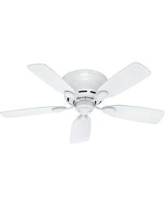 Hunter Fan 51059 Low Profile IV 42-Inch Indoor Ceiling Fan - 5 Blades - 42in Diameter - 3 Speed - Quiet - 19.5in Height x 12.4in Width - Medium Density Fiberboard (MDF) - Snow White