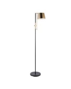 Lumisource Metric Industrial Floor Lamp, Black/Antique Brass