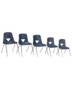 Scholar Craft 120 Series Student Stacking Chairs, Large, 30 1/2inH x 20inW x 22 1/2inD, Navy, Set Of 5
