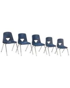 Scholar Craft 120 Series Student Stacking Chairs, Extra Large, 31 1/2inH x 20inW x 24inD, Navy, Set Of 5