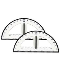 Learning Advantage Dry-Erase Magnetic Protractors, 19in, White/Black, Set Of 2