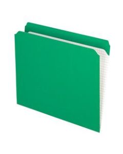 Pendaflex Reinforced-Top File Folders, Straight Cut Tab, Letter Size, Bright Green, Box Of 100 Folders