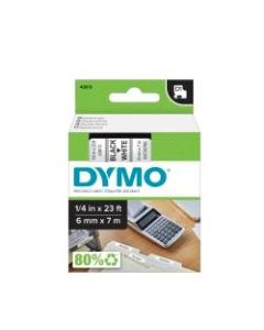 DYMO D1 43613 Black-On-White Tape, 0.25in x 23ft