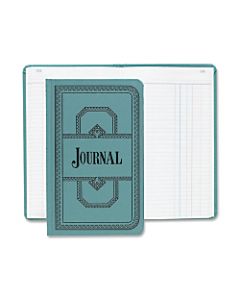 Boorum & Pease Boorum 66 Series Blue Canvas Journal Books - 500 Sheet(s) - Thread Sewn - 7.62in x 12.12in Sheet Size - Blue - White Sheet(s) - Blue, Red Print Color - Blue Cover - 1 Each
