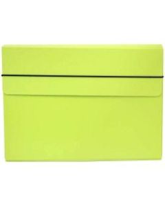 JAM Paper Strong Kraft Portfolio With Elastic Closure, 9 1/4in x 12 1/2in, Lime Green