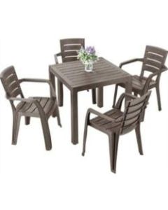 Inval Baru Collection 5-Piece Patio Set, Mocca