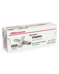 Office Depot Brand Staples, 1/4in Standard, Full Strip, Box Of 5,000