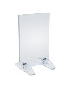 Azar Displays Dual-Stand Vertical/Horizontal Acrylic Sign Holders, 6inH x 4inW x 3-1/2inD, Clear, Pack Of 10 Holders