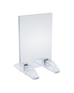 Azar Displays Dual-Stand Vertical/Horizontal Acrylic Sign Holders, 5inH x 3inW x 3-1/2inD, Clear, Pack Of 10 Holders