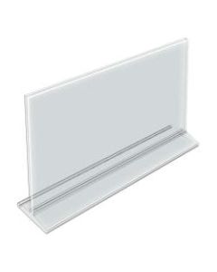 Azar Displays Acrylic Horizontal 2-Sided Sign Holders, 8-1/2inH x 14inW x 3inD, Clear, Pack Of 10 Holders