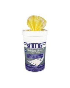 SCRUBS Stainless Steel Cleaner Towels, Citrus Scent, Canister Of 30