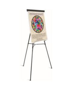 MasterVision 3-leg Display Easel - 45 lb Load Capacity - 69in Height x 28.5in Width x 34in Depth - Metal, Aluminum, Plastic, Rubber - Black