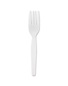 Genuine Joe Heavyweight White Plastic Forks - 100 / Box - 4000 Piece(s) - 4000/Carton - 4000 x Fork - Disposable - Polystyrene - White