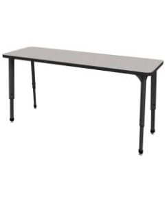 Marco Group Apex Series Adjustable Rectangle Student Desk, 20in x 60in, Gray Nebula/Black