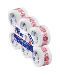 Tape Logic Pre-Printed Carton Sealing Tape, "Stop/Alto", 3in x 110 Yd., Red/White, Case Of 6 Rolls