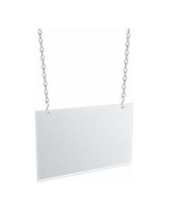 Azar Displays Hanging Acrylic Poster Frames, 8-1/2inH x 14inW x 1/4inD, Clear, Pack Of 4 Frames