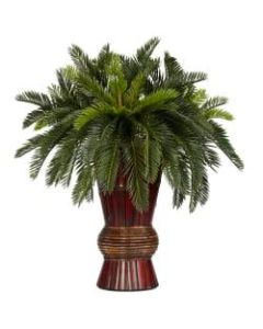 Nearly Natural 29inH Silk Cycas With Bamboo Base