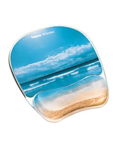 Fellowes Gel Mouse Pad With Wrist Rest, Sandy Beach