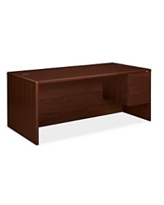 HON 10700 Series 72inW Right Pedestal Desk, Mahogany