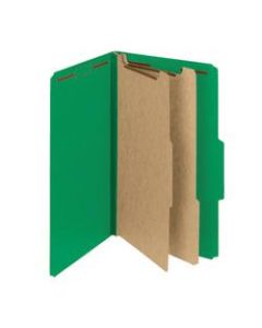 Smead Pressboard Classification Folders With SafeSHIELD Coated Fasteners, Legal Size, 60% Recycled, Green, Box Of 10