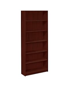 HON 1870-Series Laminate Bookcase, 6 Shelves (4 Adjustable), Mahogany