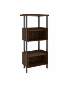 Bush Furniture Architect 66inH 4-Shelf Bookcase, Modern Walnut, Standard Delivery