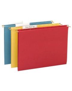 Smead TUFF Hanging File Folders With Easy Slide Tabs, Letter Size, Assorted Colors (No Color Choice), Box Of 15