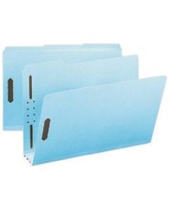 Smead Pressboard Fastener Folders, 3in Expansion, Legal Size, 100% Recycled, Blue, Pack Of 25