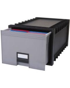 Storex Archive Files Storage Box - External Dimensions: 15.1in Width x 24.3in Depth x 11.4inHeight - Media Size Supported: Letter - Heavy Duty - Stackable - Polypropylene - Black, Gray - For File - Recycled - 1 / Each
