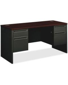 HON38000 Series Kneespace Credenza, Mahogany/Charcoal