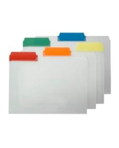 Smead Clear Poly File Folders With Color Tabs, 1/3 Cut, Letter Size, Assorted Colors, Pack Of 25