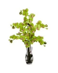 Nearly Natural Phalaenopsis Silk Flower Arrangement With Vase, 29inH