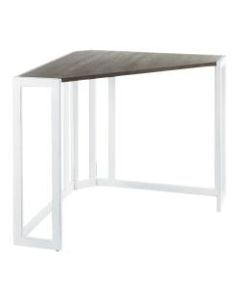 LumiSource Roman 46inW Corner Office Desk, White/Espresso