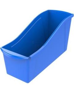 Storex Book Bin Set - 7in Height x 5.3in Width14.3in Length - Blue - Plastic - 6 / Carton