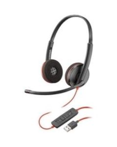 Plantronics Blackwire C3220 Over-The-Head Wired Headphones, Black