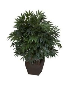 Nearly Natural 35inH Silk Double Bamboo Palm Tree With Planter