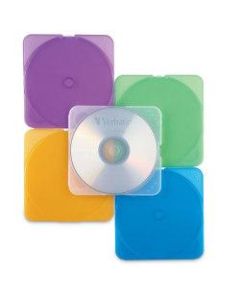 Verbatim CD/DVD Color TRIMpak Cases - 10pk, Assorted - Jewel Case - Book Fold - Plastic - Assorted - 1 CD/DVD