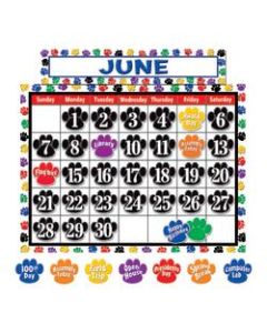 Teacher Created Resources Colorful Paw Prints Calendar Set, 24in x 18in, Multicolor