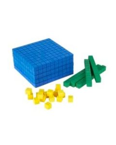 Office Depot Brand Base 10 Block Set, Yellow/Green/Blue, Pre-K, Set Of 125 Pieces