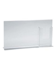 Azar Displays Double-Foot Sign Holders With Trifold Pockets, 8-1/2inH x 16inW x 3inD, Clear, Pack Of 2 Holders